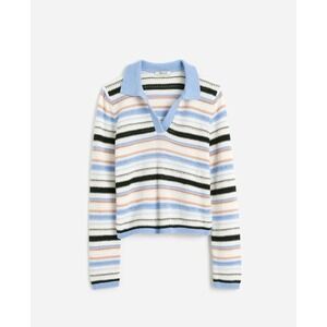 Madewell‎ Women Extra Small Knit Sweater Multicolor Striped Stitch Johnny Collar